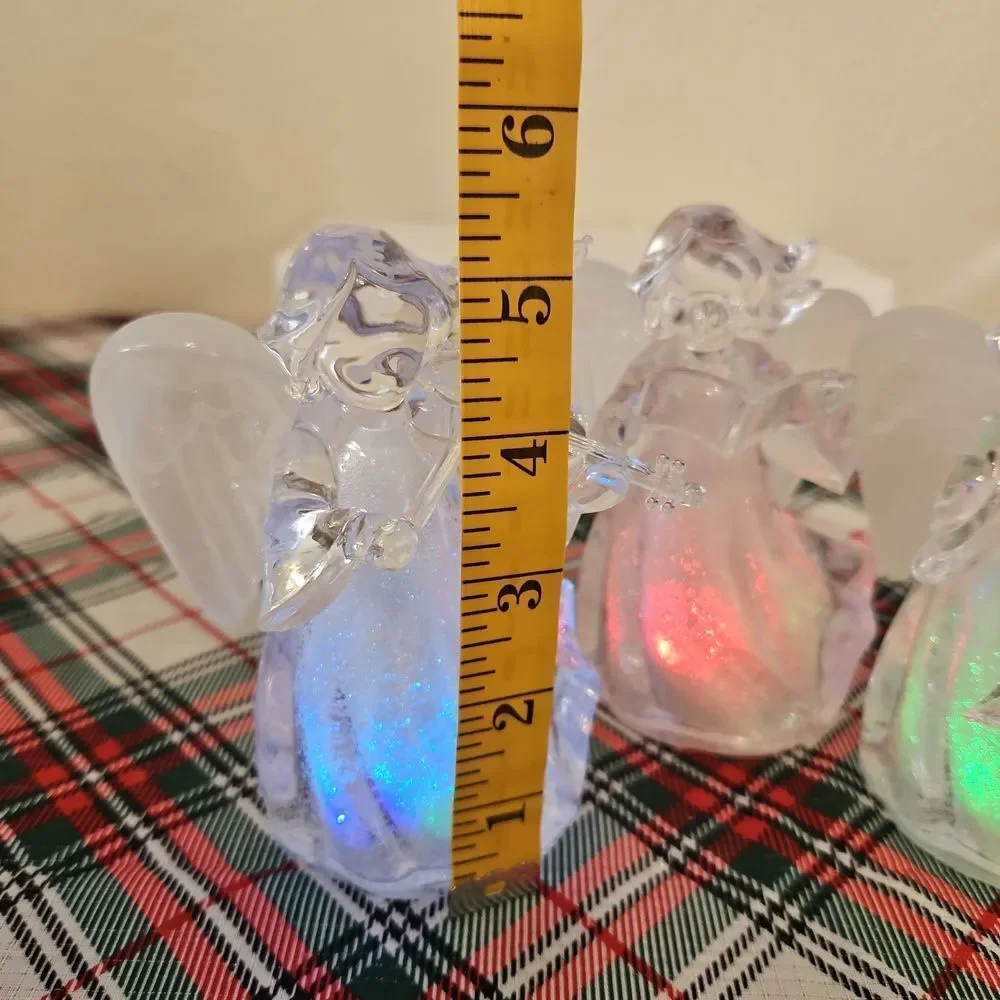 JCPenny Home Collection Colorful Acrylic LED Noel Series Angel Figurines